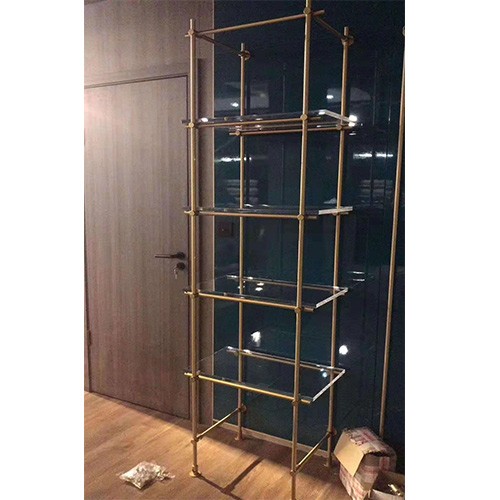 New deign living room furniture glass top bookshelf for house